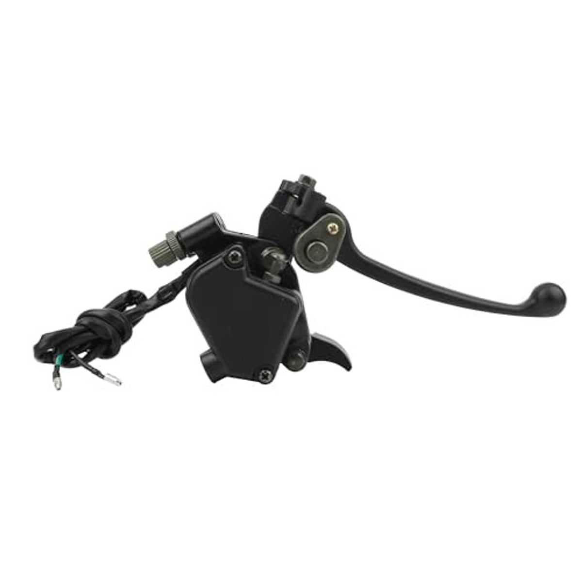 Black thumb throttle control with lever and cable set, compact housing
