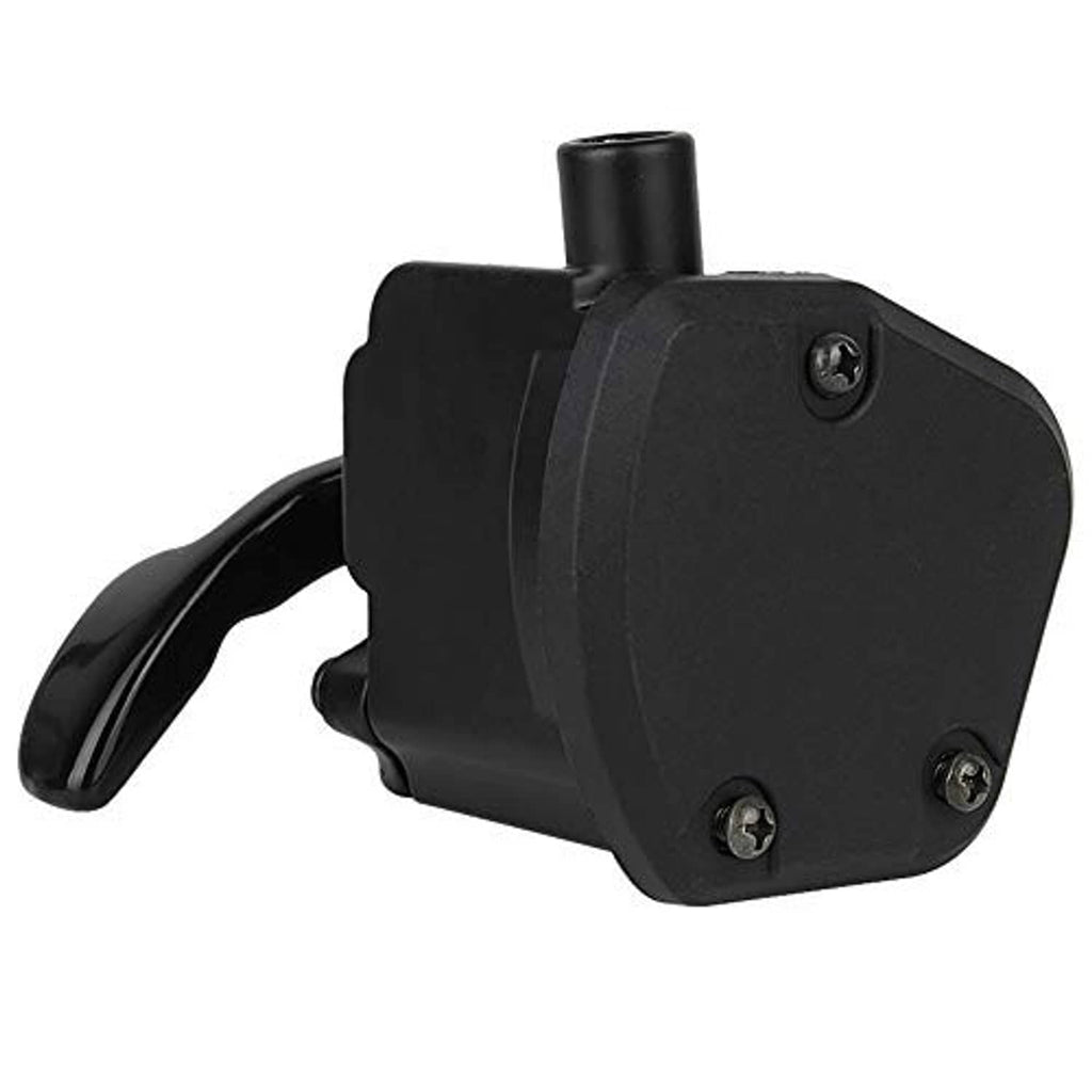 Black thumb throttle actuator with side panel and visible mounting screws