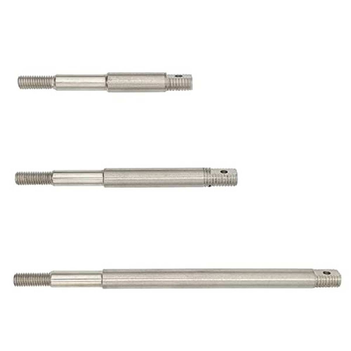 Metal gear shifter adapter rods set with threaded ends and end hole