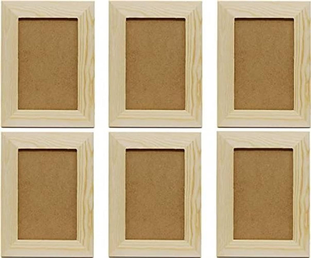 Pack of 12 unfinished pine wood picture frames with kraft inner backing