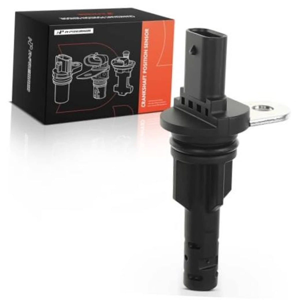 Engine camshaft position sensor, black body with wiring connector and mounting pin