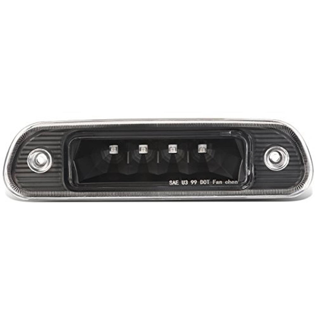 LED third brake light housing with clear outer lens, black interior and four LED modules