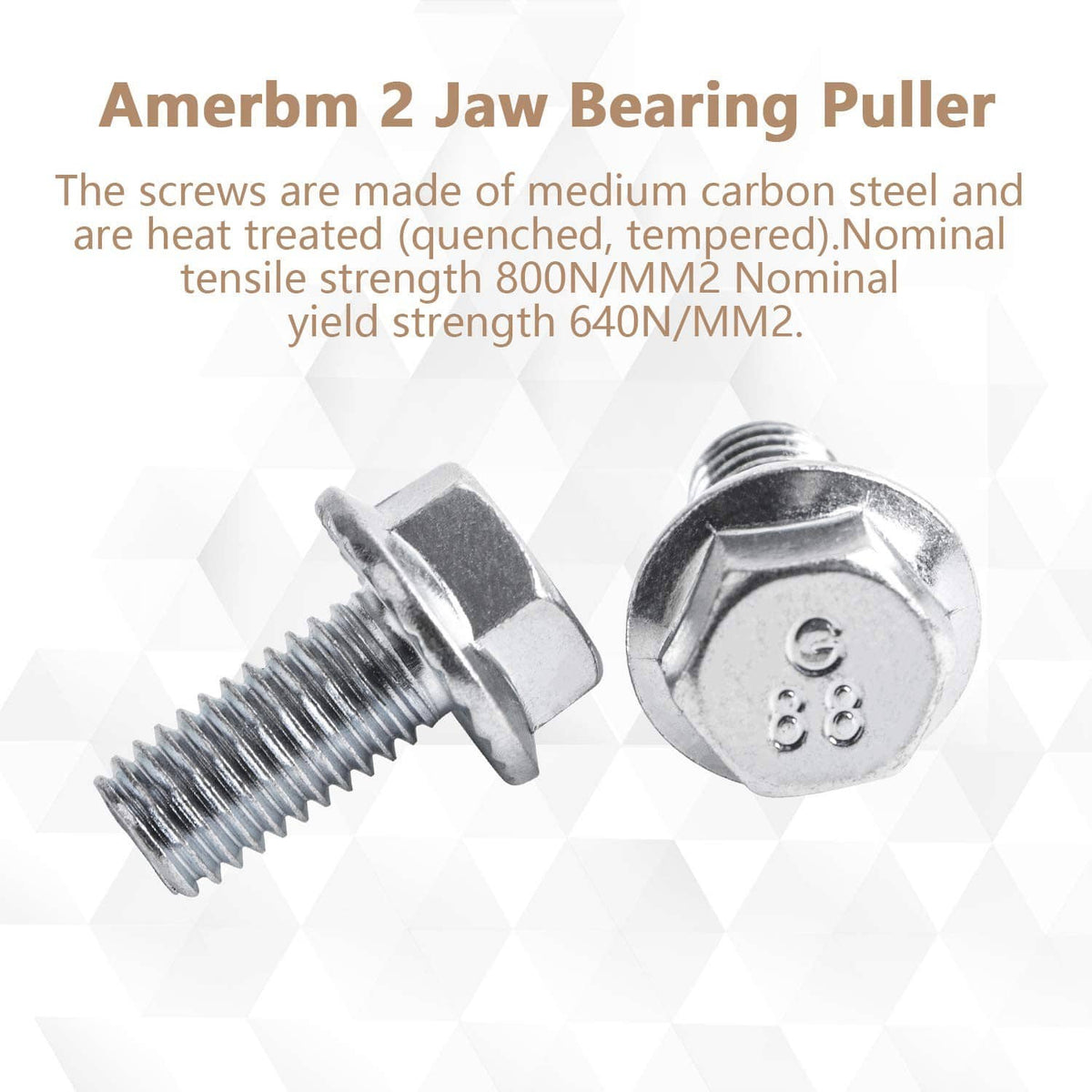 Two-jaw bearing puller tool with central threaded screw and side jaws, steel gray