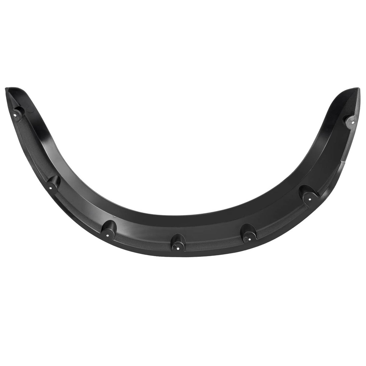 Pair of black curved fender flares with mounting holes along the outer rim.
