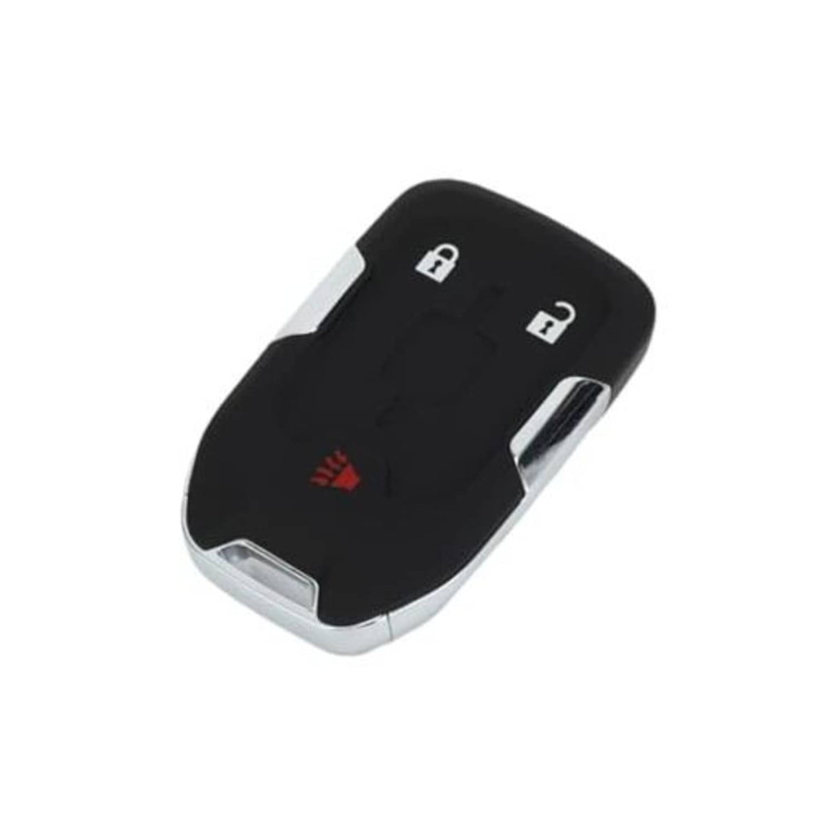 Black key fob shell case with silver trim, lock/unlock button icons visible