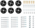 Mower deck wheel kit set: six black wheels with bolt hardware and washers