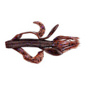 Cinnamon brown 4 in KREATURE fishing lure with black & purple flake, twin tail