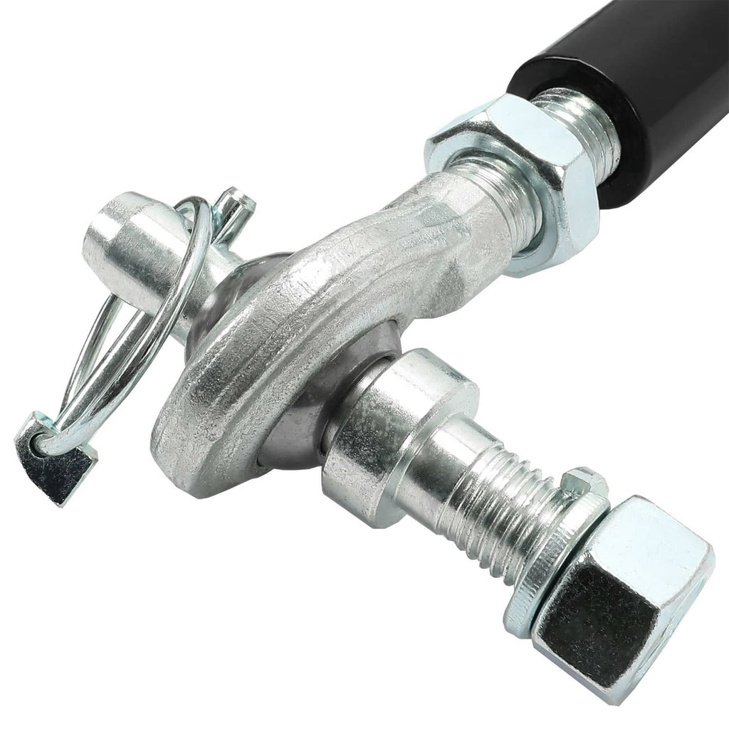 3-point hitch stabilizer pin and latch assembly with black shaft and chrome hardware