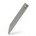 Mini keychain prybar, silver metal blade with a hanging hole near the top