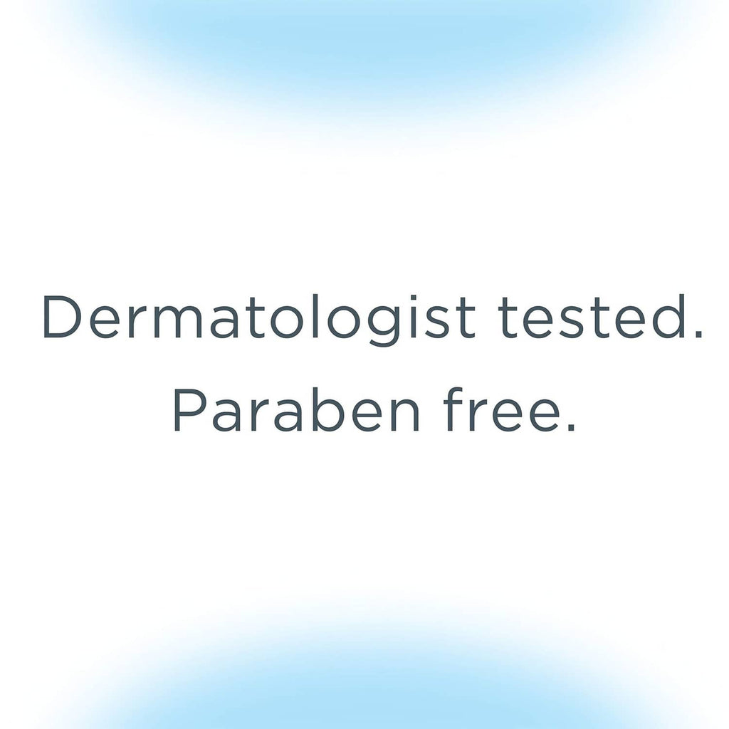 Dermatologist tested, paraben free claim text