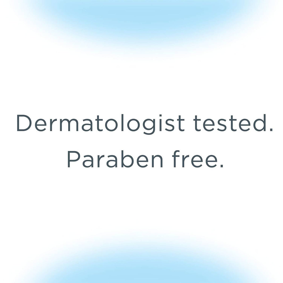 Dermatologist tested, paraben free claim text