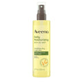 Aveeno Daily Moisturizing Body Oil Mist bottle with oat and jojoba oils, yellow label