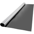 Dark gray dance floor mat roll with smooth PVC surface, curled at one end