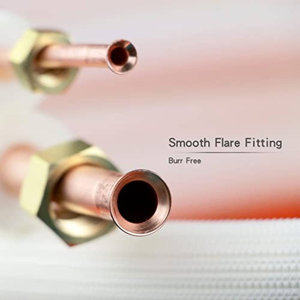 Mini split line set smooth flare copper fitting with hex brass connector