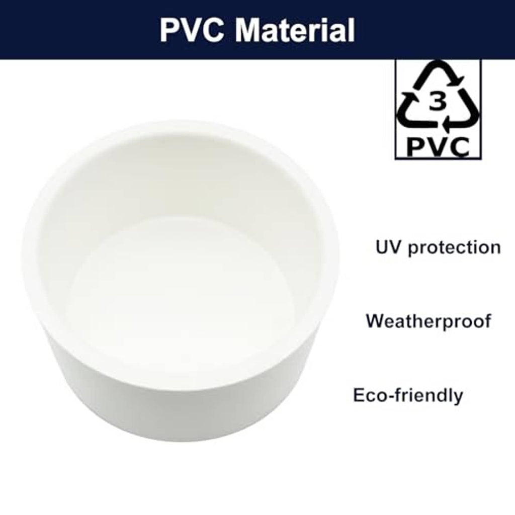 2-inch Schedule 40 PVC pipe end cap, white solid plug for pipe openings