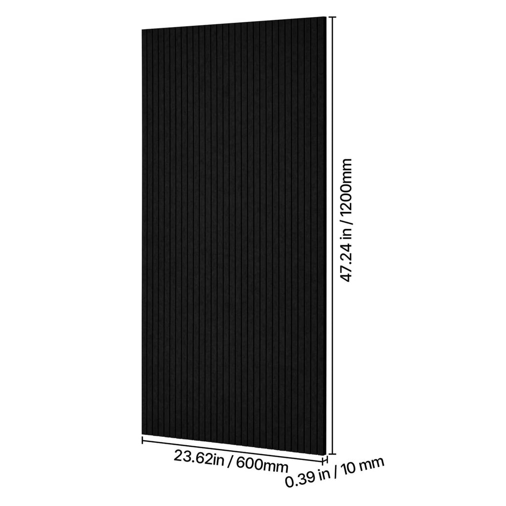 Black acoustic wall panel with dimensions shown: 47.2 x 23.6 in