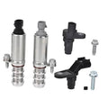 Camshaft actuators with crankshaft sensor and mounting bolts, black and silver