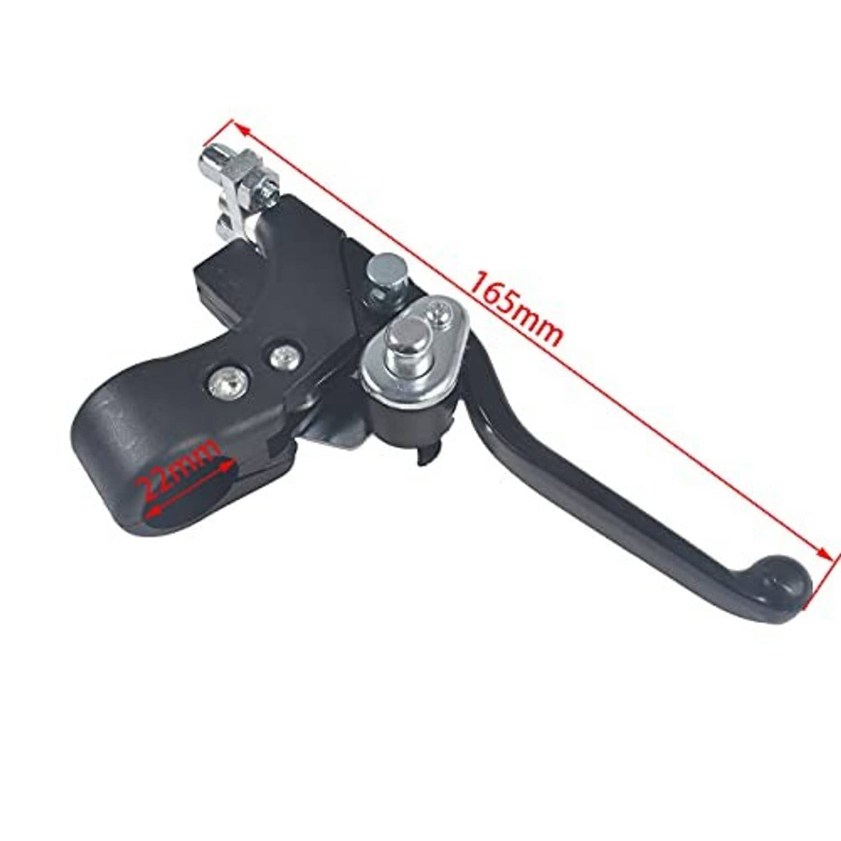 Black brake lever handle assembly with silver hardware, twin lever design