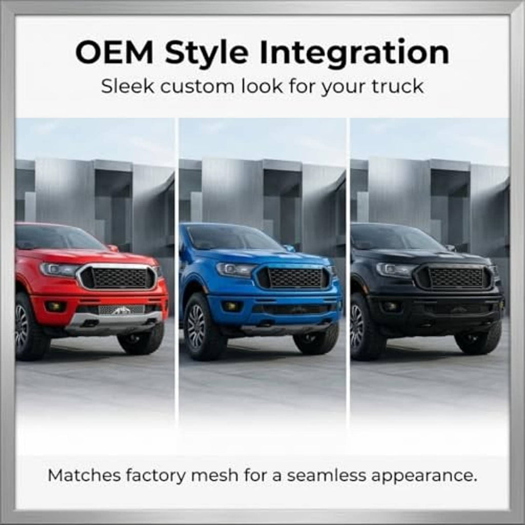 OEM style front grille insert with matching factory mesh look