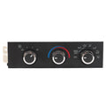 HVAC climate control panel with three knobs and A/C and fan control markings