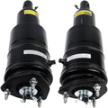 Front air suspension shock struts, left and right, black with metal mounting hardware