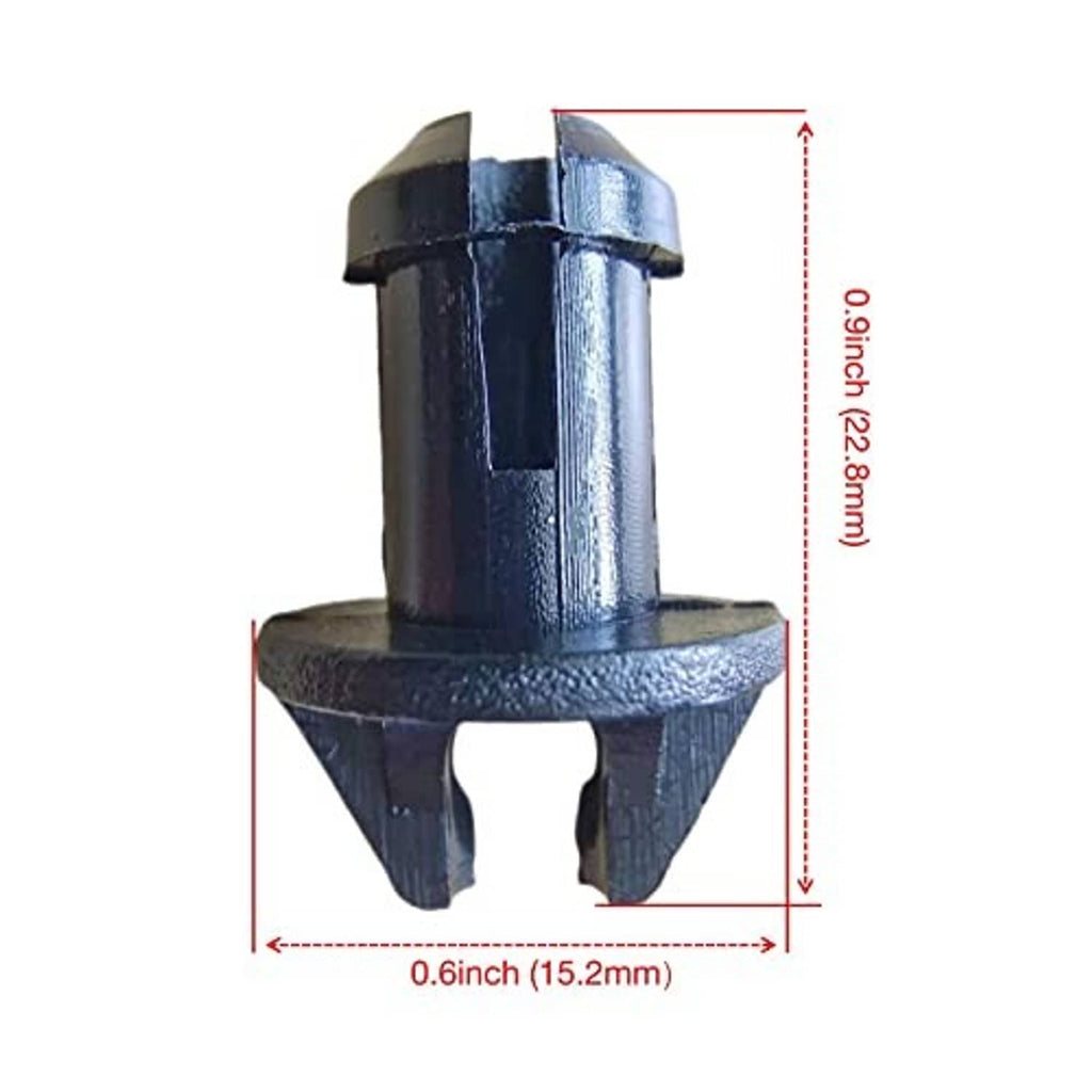 Throttle linkage swivel bushing with silver metal pin and black plastic base