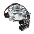Radiator cooling fan motor with metal housing and two-pin electrical connector