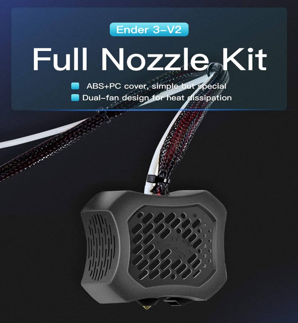 Black full nozzle kit with vented fan cover and braided wiring