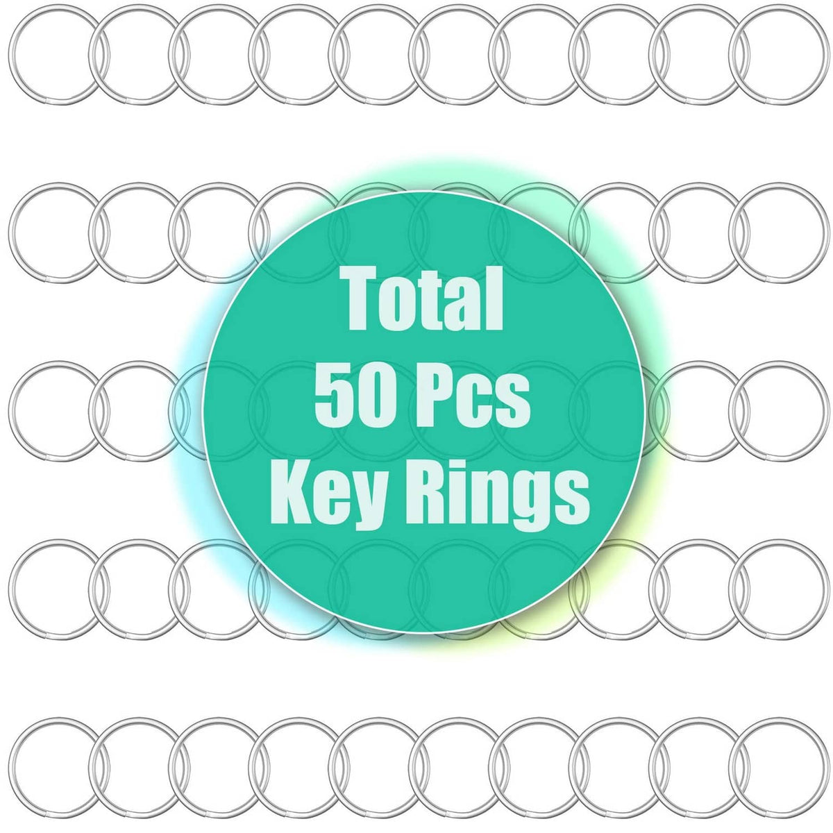 Bulk metal key rings with lobster-claw clasps, circular loops, silver tone