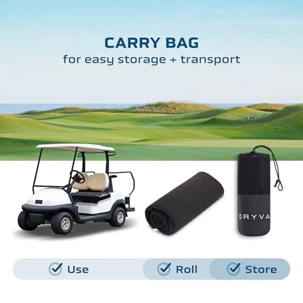 Waterproof seat cover carry bag kit, folded cover and black storage pouch