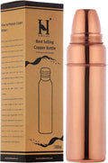 Copper water bottle with screw-on lid, 900 ml capacity