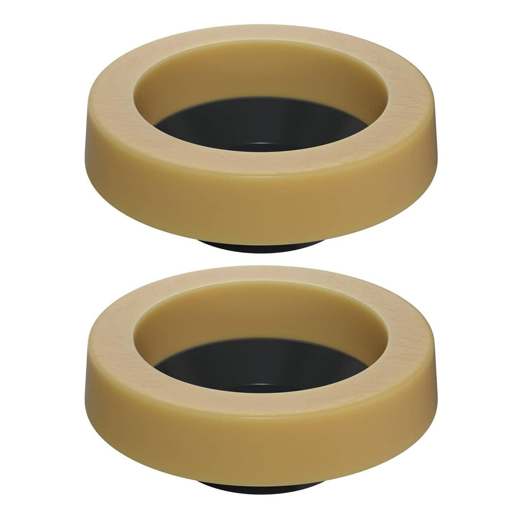 Yellow toilet wax ring gasket, thick bowl seal (2-pack), two circular rings