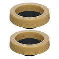 Yellow toilet wax ring gasket, thick bowl seal (2-pack), two circular rings