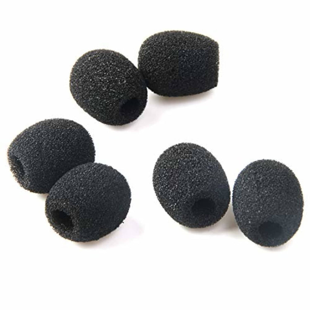 Set of black foam microphone windscreens