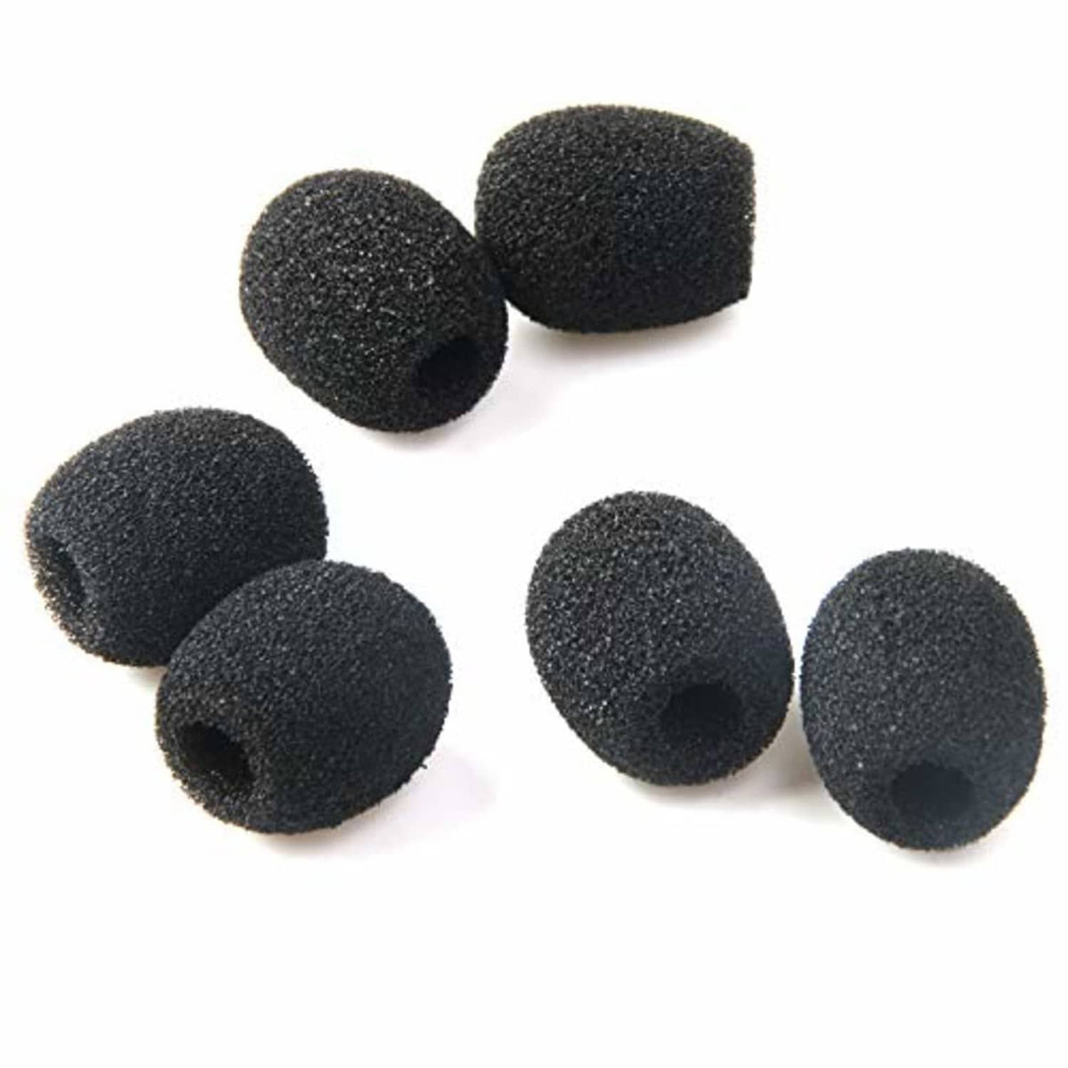 Set of black foam microphone windscreens
