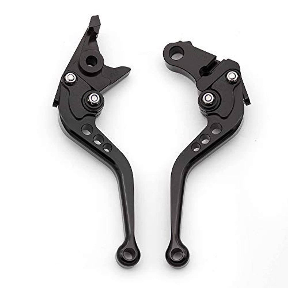 Black CNC short brake and clutch levers, left and right pair with pivot adjuster