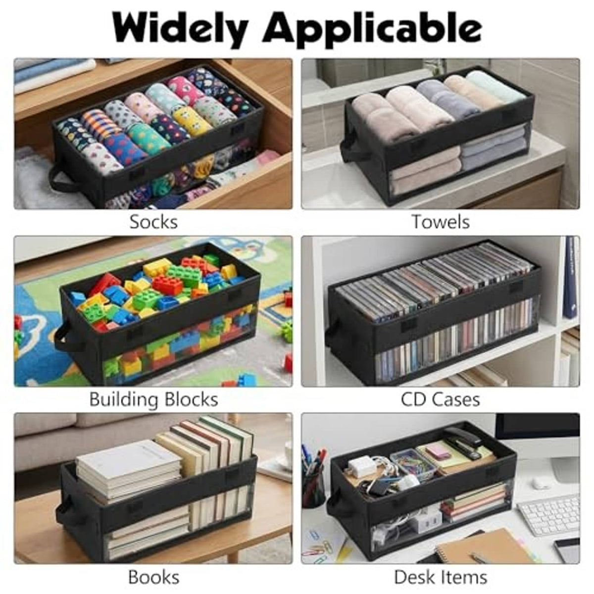 Black CD storage case holder with clear window, shown for organizing CDs at home