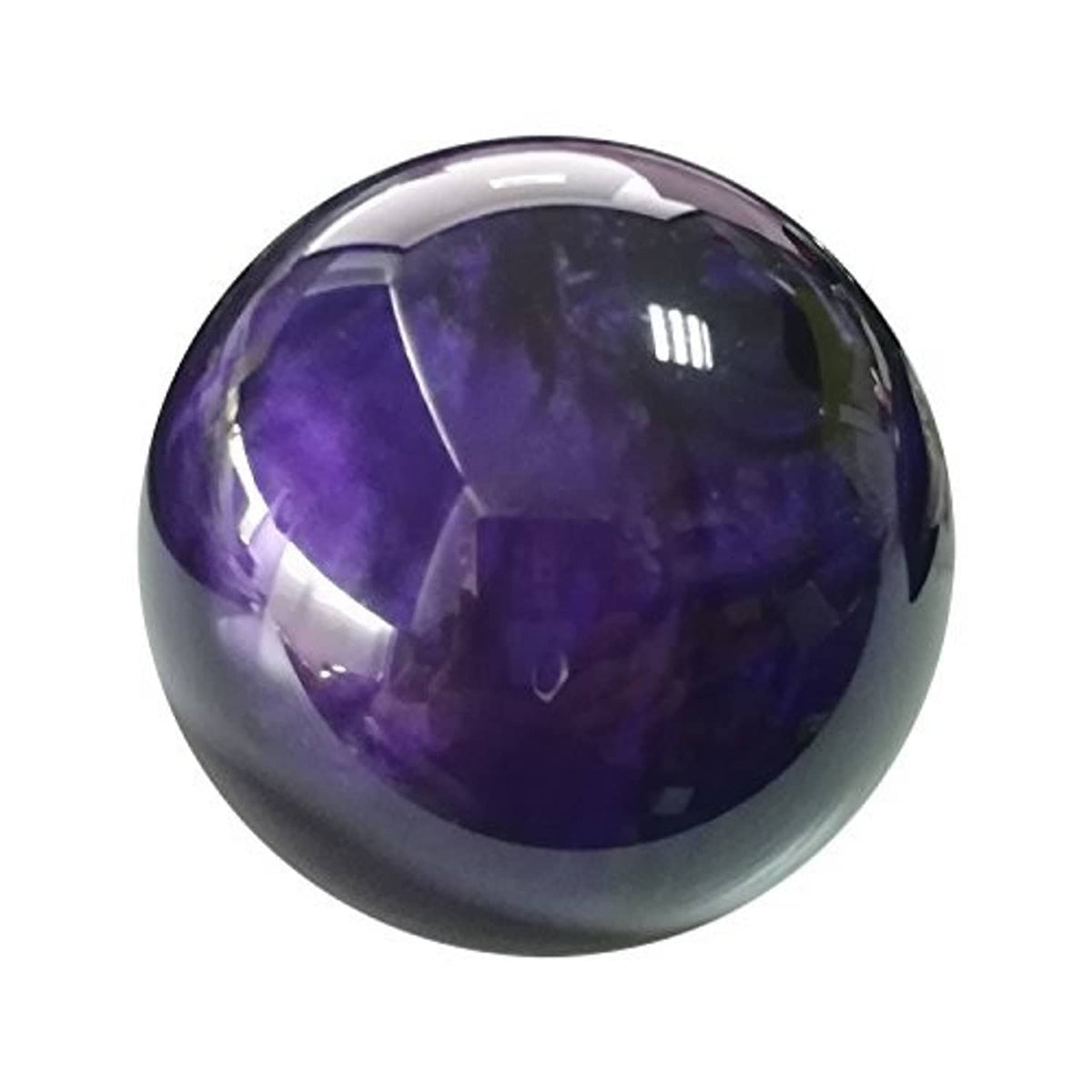 Dark purple glossy ball shift knob with faceted, reflective surface.