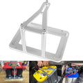 Aluminum battery relocation mounting tray with four posts and bolt hardware