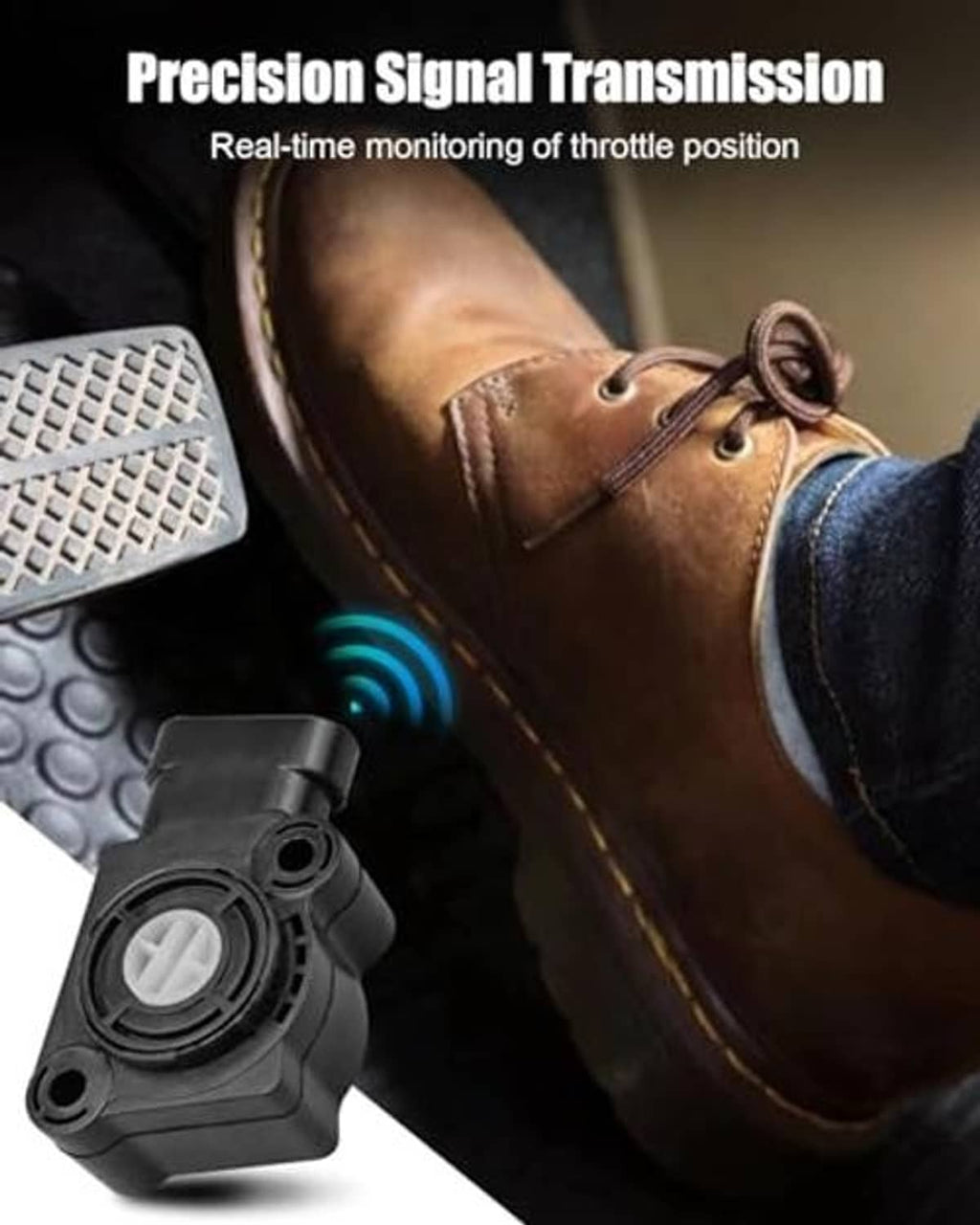 Black throttle position sensor module with circular actuator