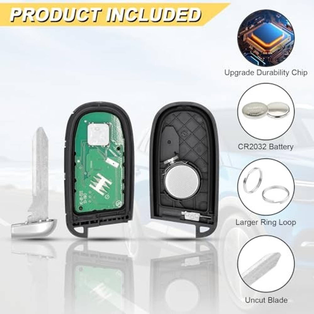 Key fob replacement kit with internal circuit board, battery, ring loop, and uncut blade