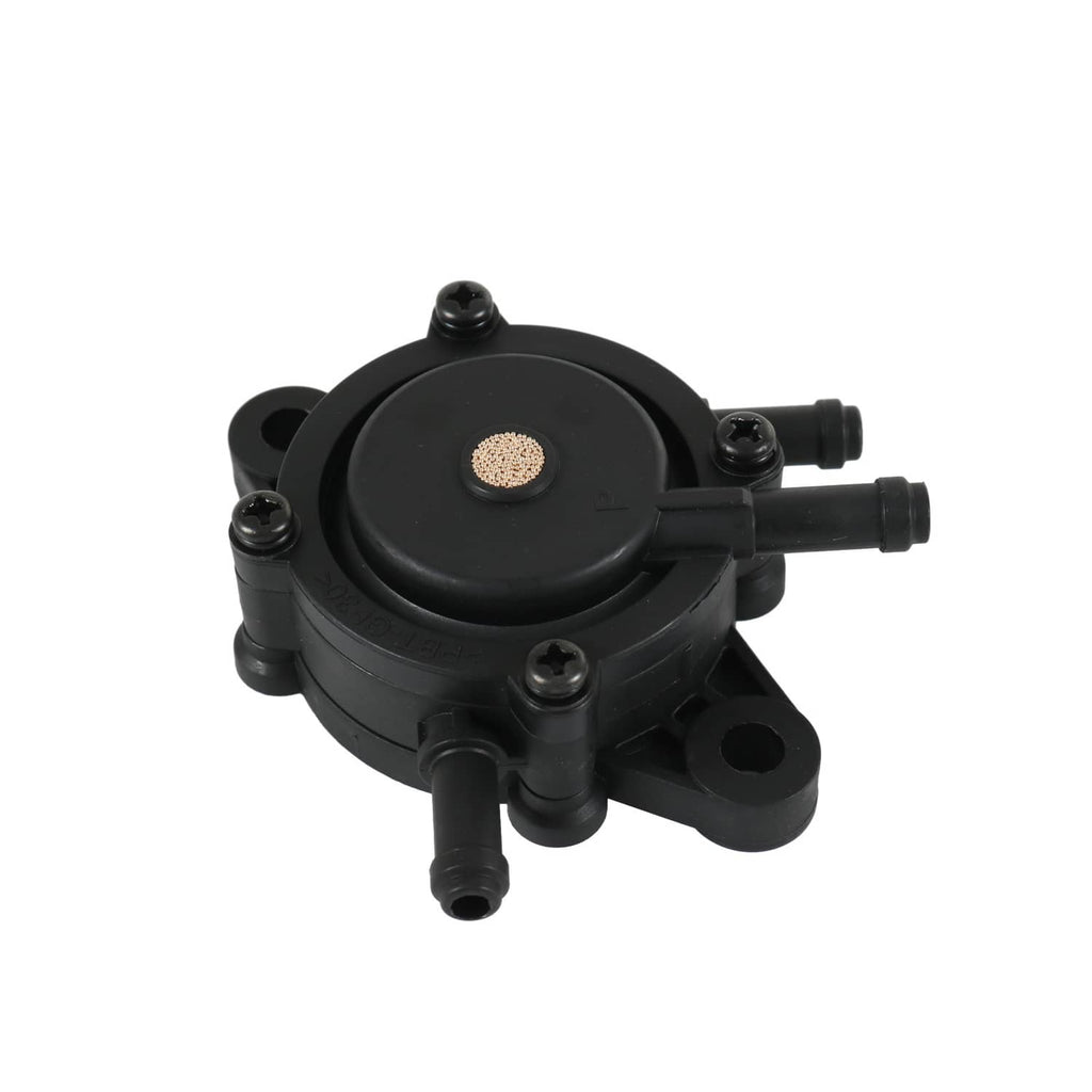 Air filter kit valve component with black housing and two outlet ports