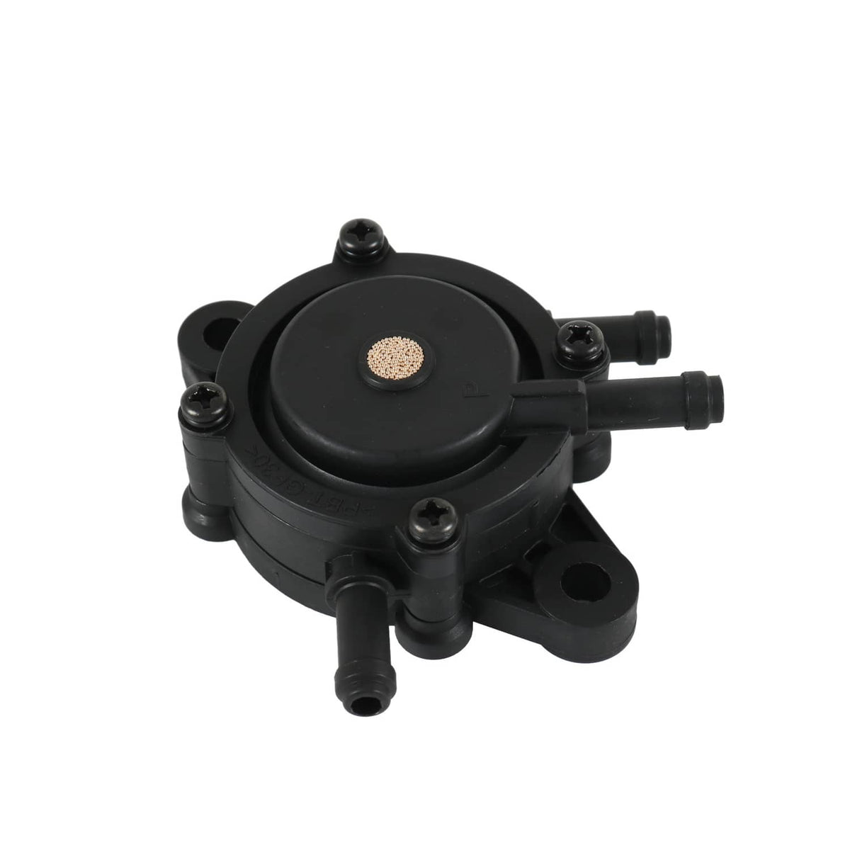 Air filter kit valve component with black housing and two outlet ports
