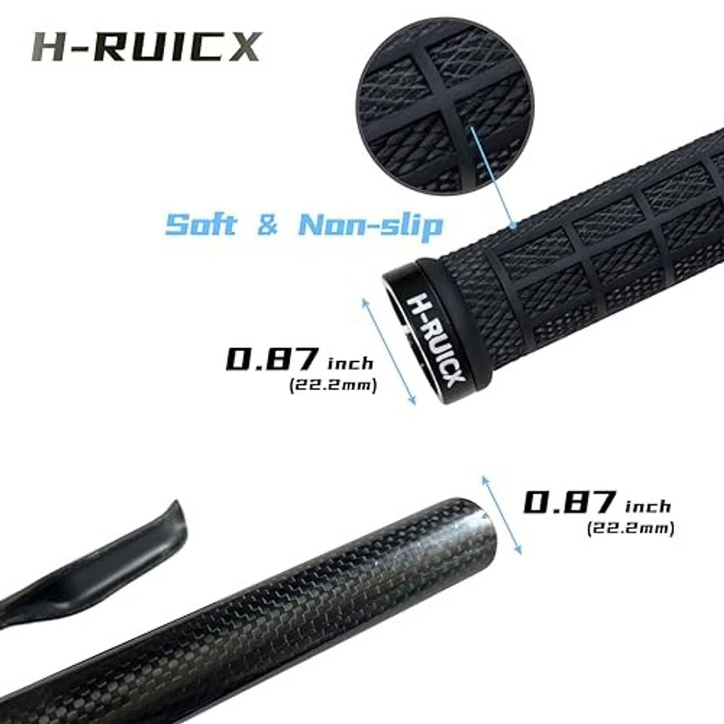 Black textured handlebar grips with soft non-slip pattern and lock-on end rings