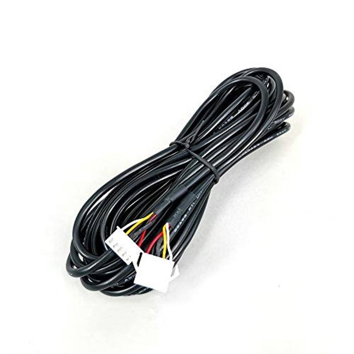 Black 26 AWG battery monitor cable with white multi-pin connector