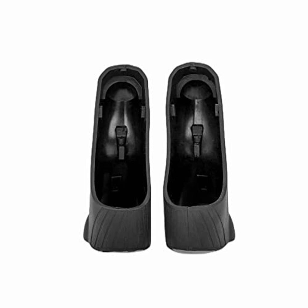 Pair of black bike brake lever grip hoods with open interior mounting area