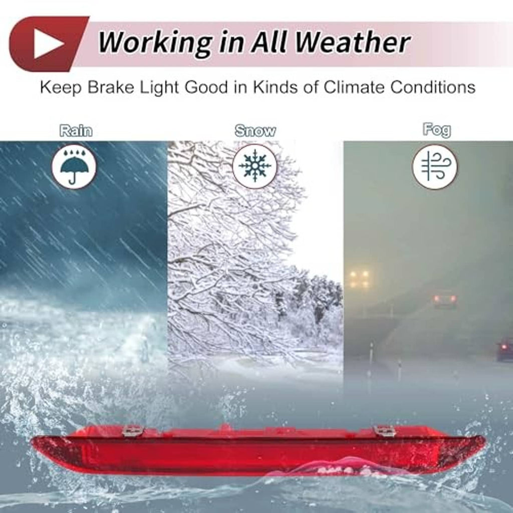 Red LED third brake light with weatherproof housing graphic