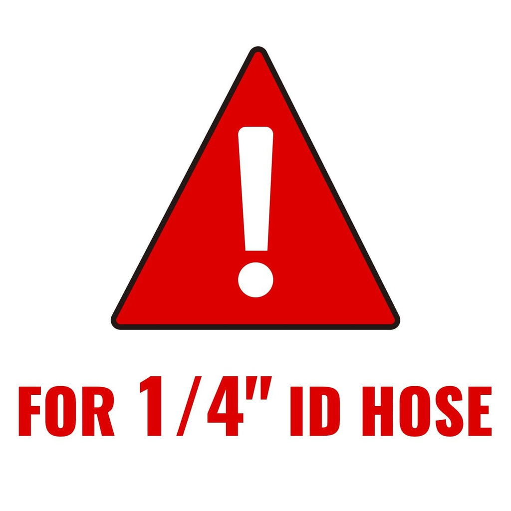 Warning graphic for 1/4 in barb air hose splicer