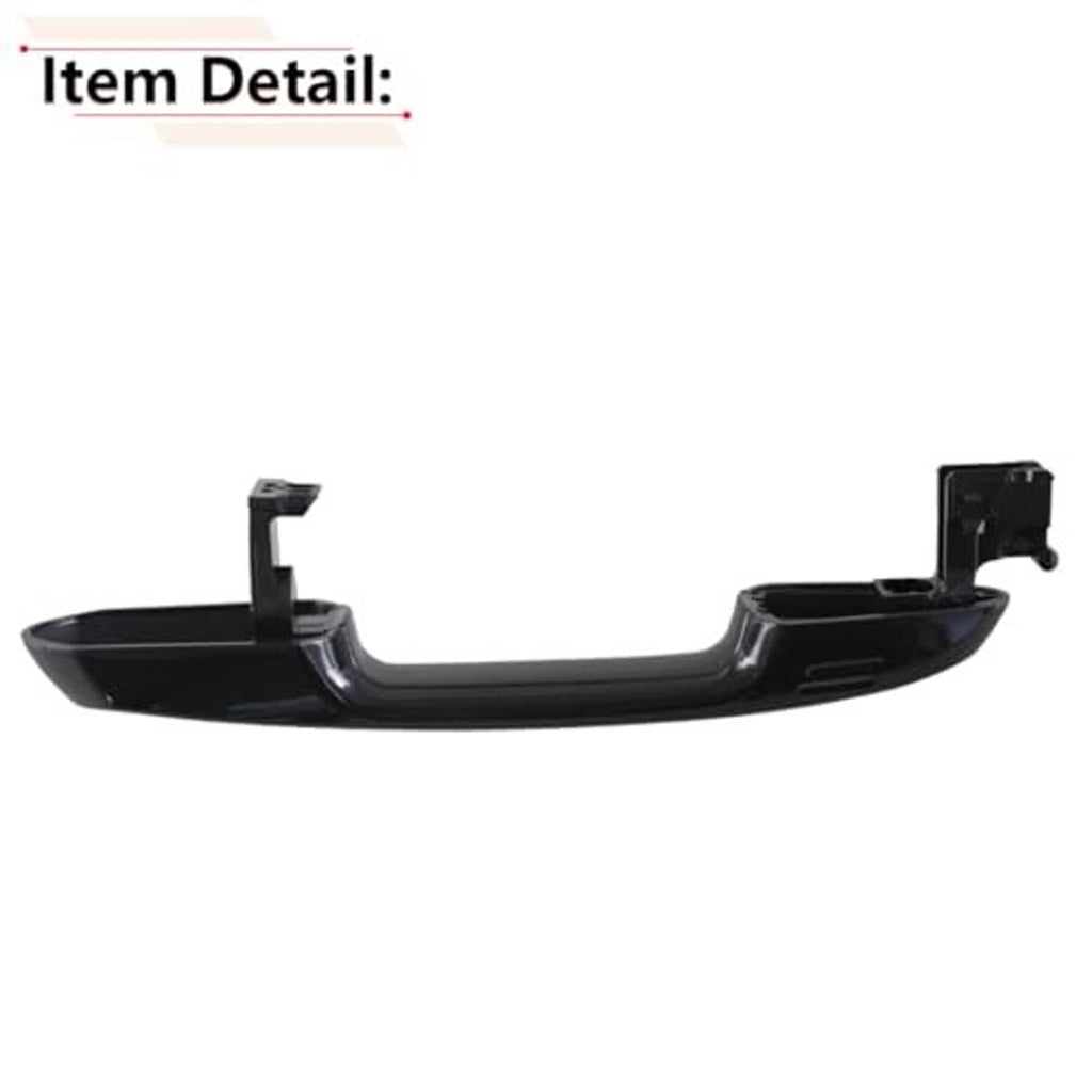 Black exterior door handle base with two mounting posts and inner channel