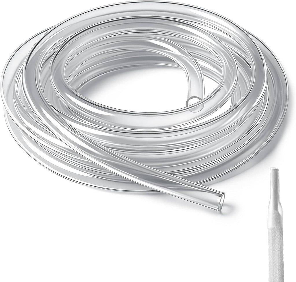 Clear transparent heat-shrink tubing coil for shoelace shortening and aglet repair
